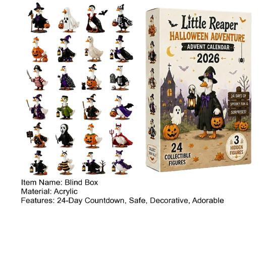 Halloween Blind Box Horror Ducks Advent Calendar 2026, 24-Day Spooky Countdown with 24 Funny Figurines Unique Collectible Duck Figures,