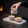Enamel Colored Sancai Covered Bowl High End Ceramic Kung Fu Tea Set for Household Use Tea Bowl Palace Style Tea Set Accessories
