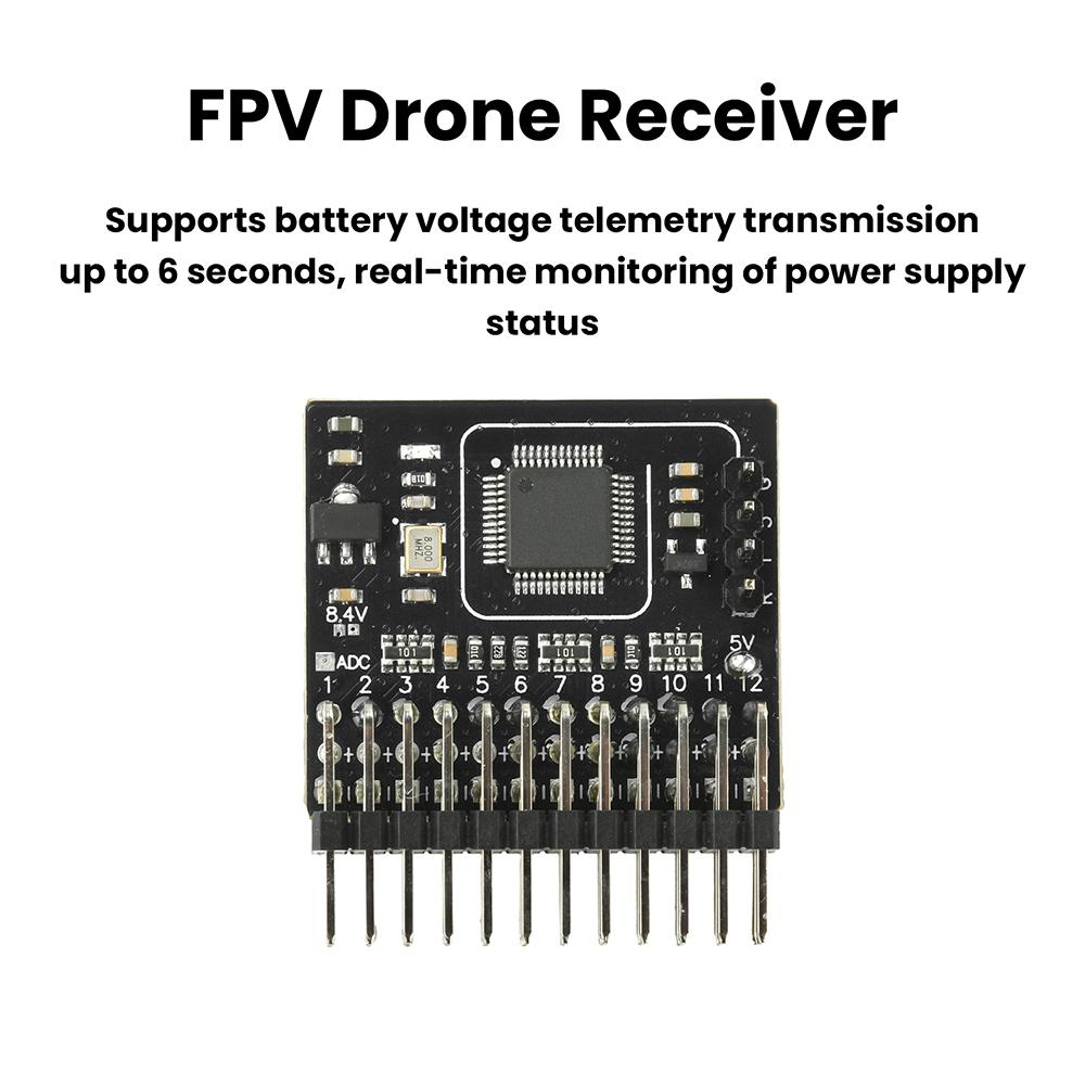 CRSF ELRS 2.4G 12CH PWM Signal Adapter DC 5-12V ExpressLRS3.0 RX 2400RX PWM/CRSF For RC FPV Drone Fixed Wing Car Boat Quadcopter