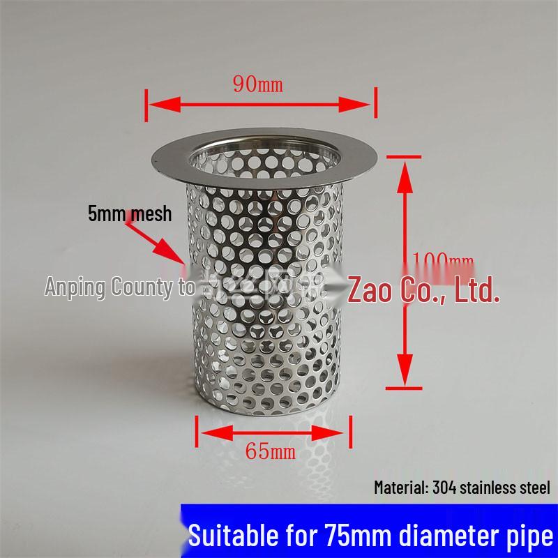 Filtro per Scarico Capelli Anti-Intasamento in Acciaio Inossidabile e Copertura a Rete Anti-Insetti per Lavandini del Bagno.