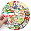 50 Personalized Vietnamese Graffiti Stickers for Outdoor Travel, Phone Cases, and Suitcases