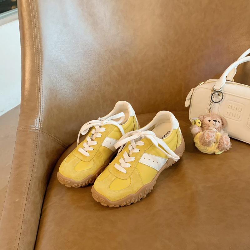 Height increase within 7cm~ 2025 spring and autumn new round head lace-up color matching sports dad shoes platform casual German training board shoes