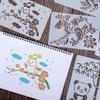 24PCS Rectangle Hollow Painting Templates for DIY Album Border Ruler Scrapbook Art Tool