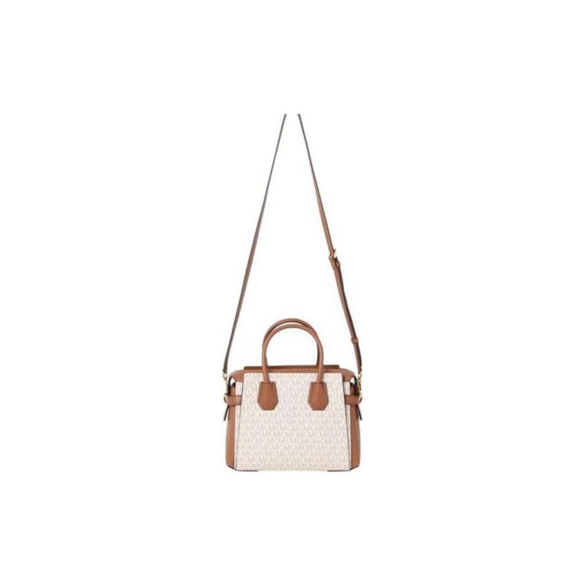 Michael Kors Mercer Classic Monogram Metal Logo Commuter Leather And Synthetic Leather Shoulder Bag Women Handbags 35F2GM9S1B-150