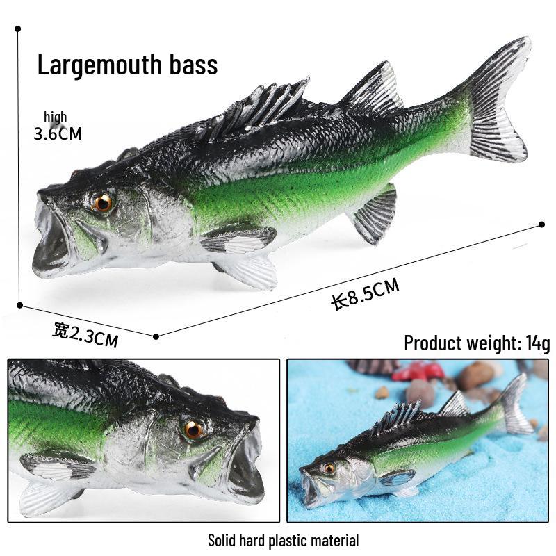 Marine Animal Fish Model Toy: Salmon, Largemouth Bass & Tuna for Aquarium Decoration