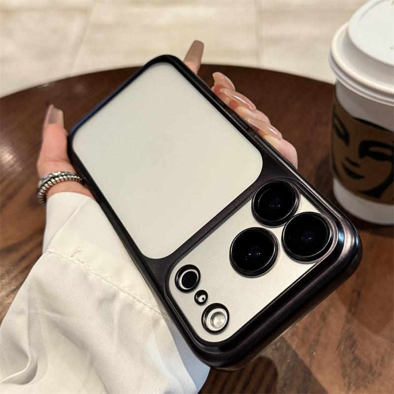 Luxury Matte Transparent Phone Case For iPhone 14 15 16 Pro Max 17Air Plus Shockproof Bumper Cases Cover