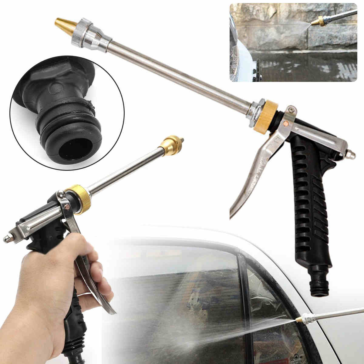 

Новый металлический шланг высокого давления с длинным стержнем, распылитель воды, инструменты для мытья автомобиля