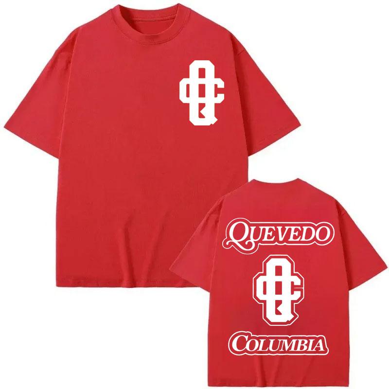Rapper Quevedo Columbia Double Sided Print T Shirt Oversized Hip Hop Short Sleeve T-shirt Men Women Casual Fashion Loose T-shirt
