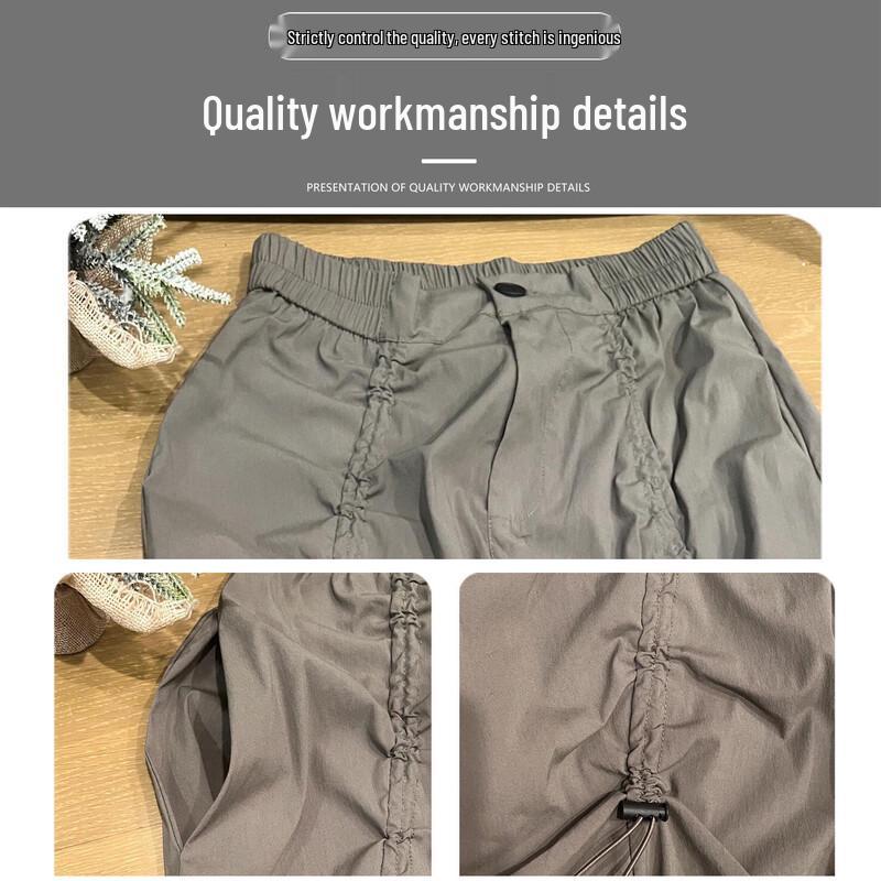 Women's High-Waist Drawstring A-Line Utility Skirt