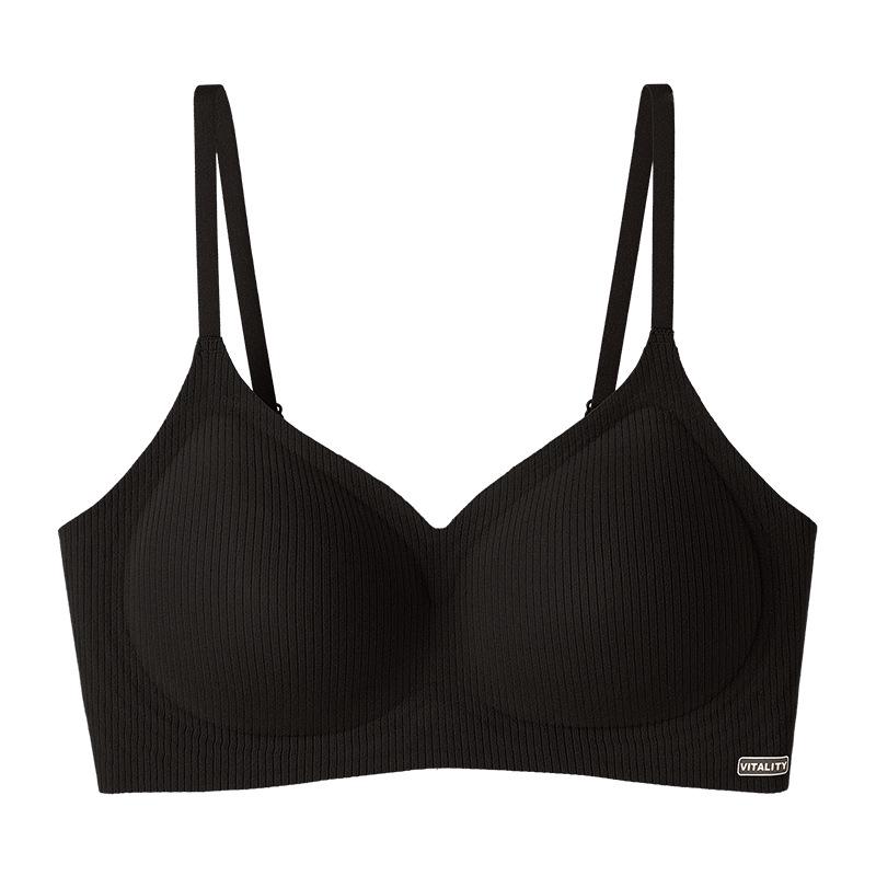 Women's Seamless Brushed Fabric Underwear: Autumn/Winter Style, Wire-Free, Small To Large Chest Support