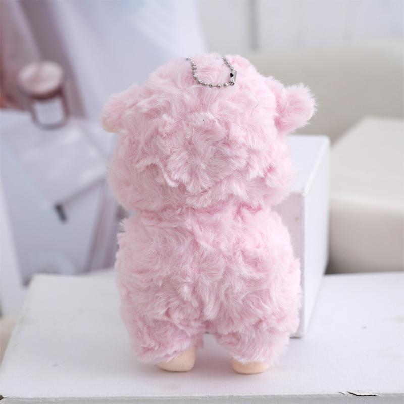 Little Sheep Plush Keychain Adorable Fluffy Animal Stuffed Doll Pendant Unique Gift for Children Friends