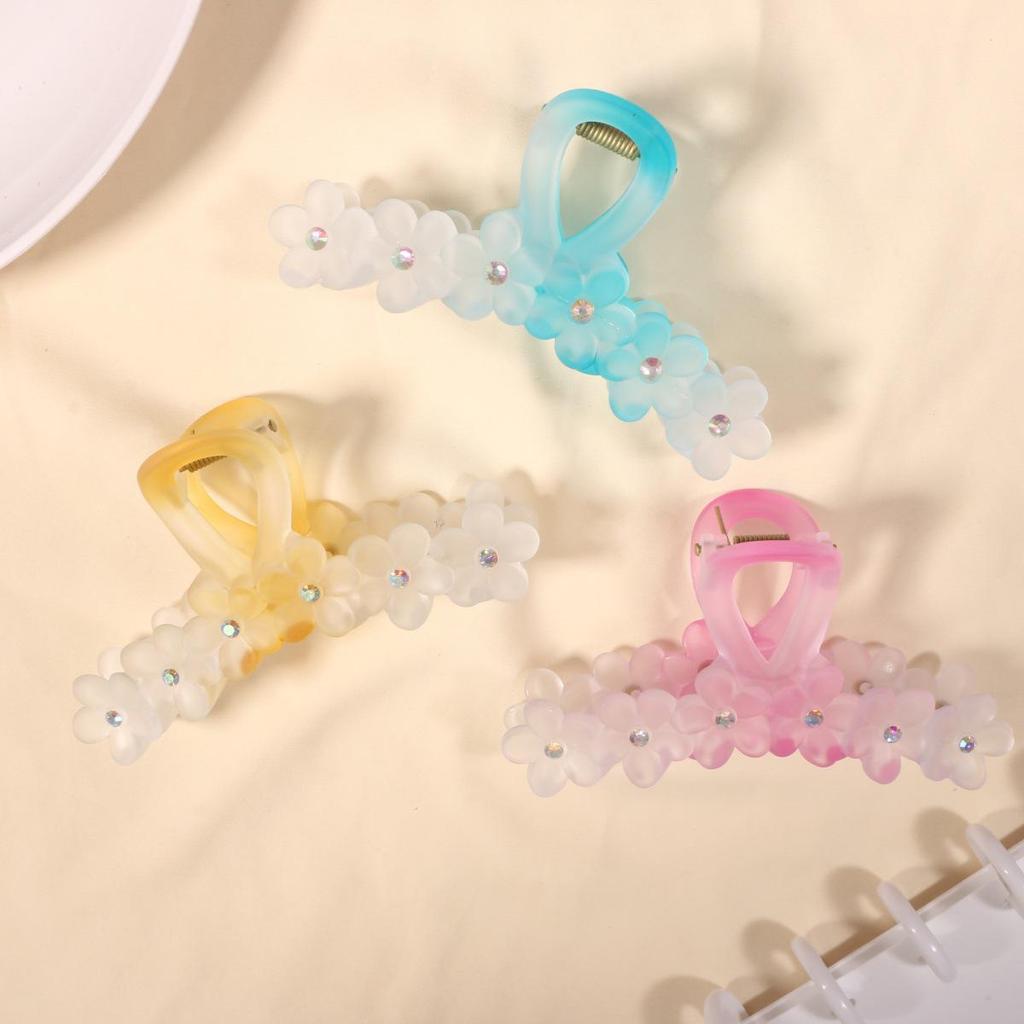 Gradient Rhinestone Shark Hair Clip for Women's Updo