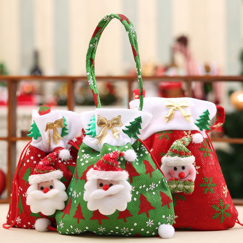 Christmas Gift Bag With Santa Claus Design For Holiday Decor And Gift Packaging