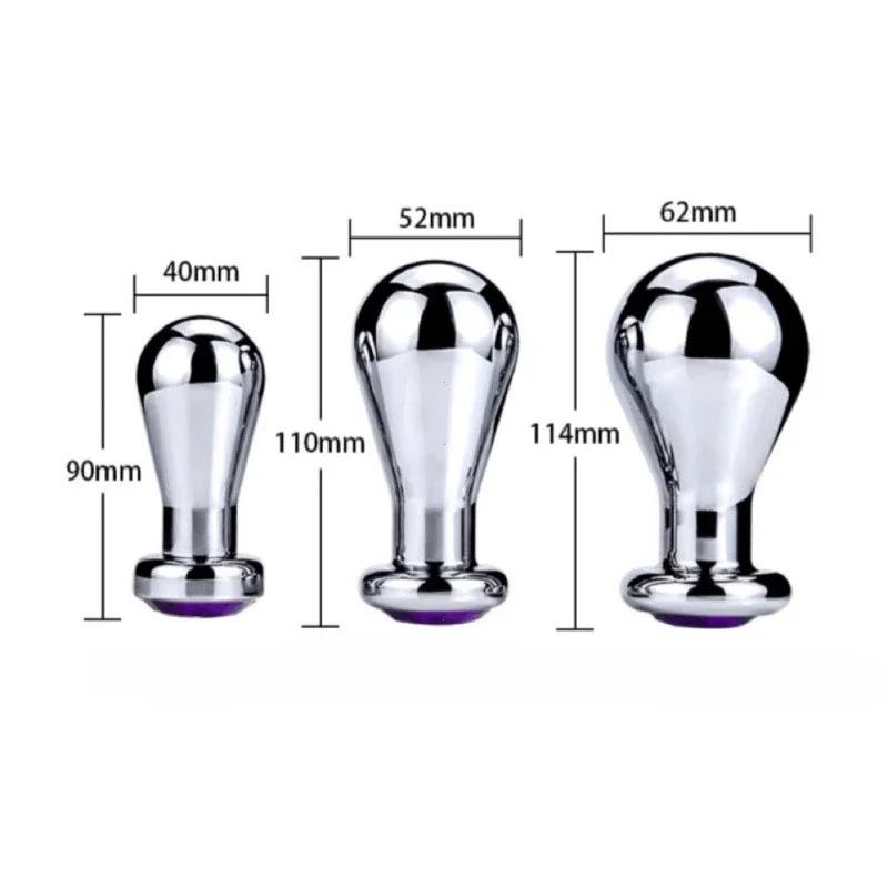 Modelado De Iluminación De Metal De Enchufe Anal Grande Totio De Acero Inoxidable Menores Menores Anales Dildo De Consolador ADU