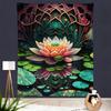 Painted Lotus Tapestry, Bedroom Wall Covering, Living Room and Study Decoration Cloth, Wall Tapestry, Background Cloth