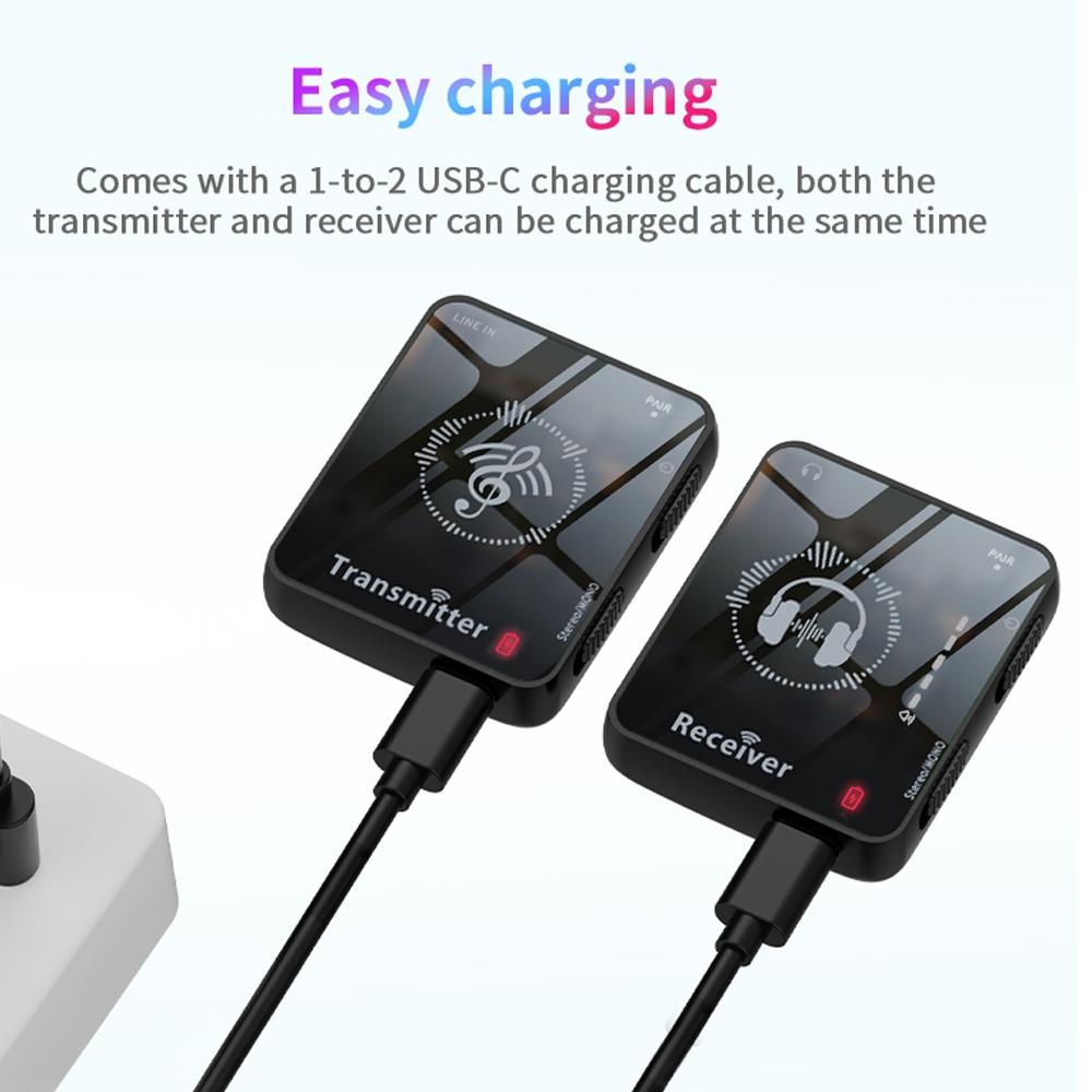 2.4G Wireless In-Ear Monitor System Low Latency Wireless IEM Transmitter Receiver 30m Transmission 5H Battery for Stage/Streaming