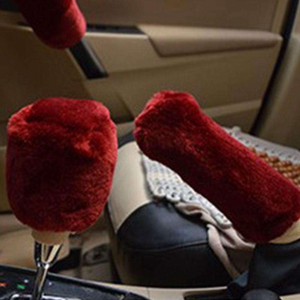 1 Pair of Soft Plush Handbrake Cover Set Warm Handbrake Grip Covers  Automatic Transmission