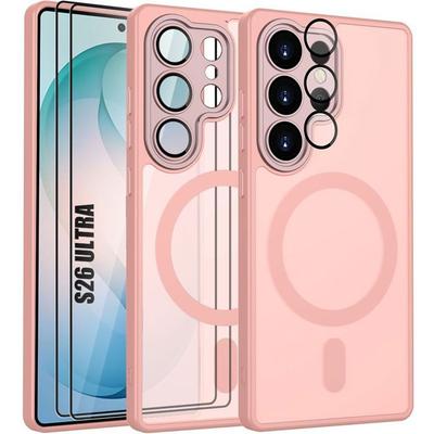 Magnetic Case - BOOLING - for Samsung Galaxy S26 Ultra - with Camera Protection - 2 Glasses - Pink