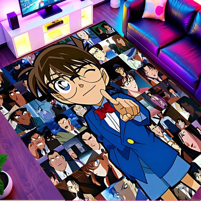 Detective Conan Print Rug, Washable Floor Carpet, For Entryway Dorm Laundry Room Office Study, Home Decor Birthday Christmas Gift