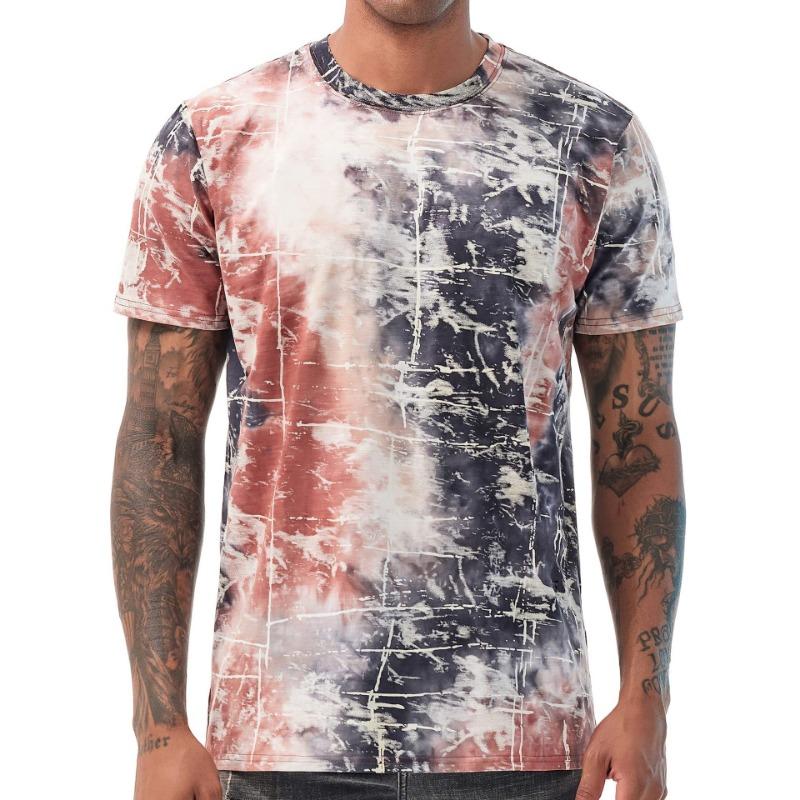 Men's T-shirt 3D Printed Fashionable Short Sleeved Solid Color Round Neck Casual T-shirt Pattern Clothing Shirt