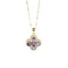 New Violet Four-leaf Clover Necklace Fashion with Collarbone Chain Female Light Luxury Senior Sense Necklace