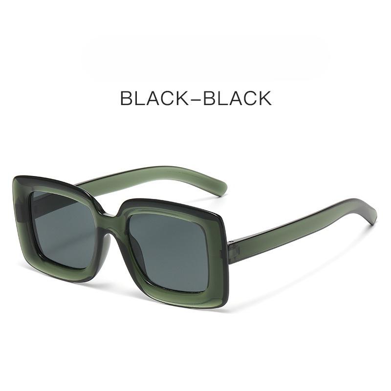 New Trend Fashion Square Shape Plastic Big Frame Sun Glasses UV 400 Travel Drive Sunglasses for Men Women