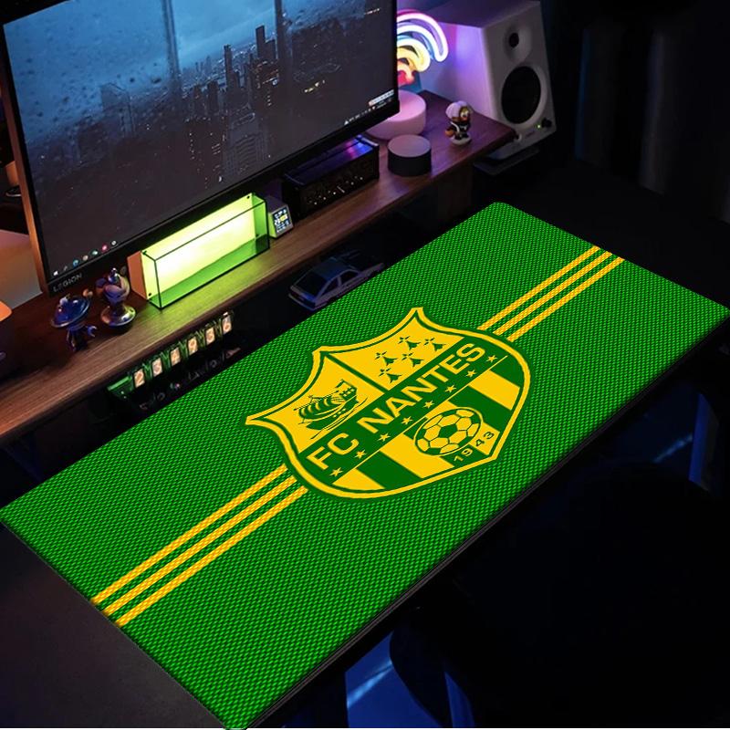 Fc Nantes Crest Design mouse pad, rubber base, esports desk mat, mouse pad for gamers and office use, gaming desk , easy to clean mat