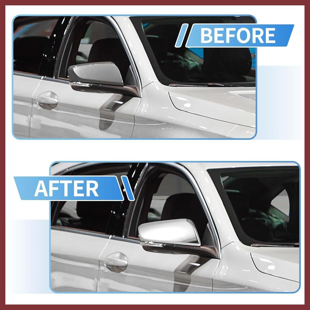 for Chevrolet Impala 2014-2020 Driver Passenger Side Mirror Covers Cap Overlay Rearview Mirror Guard Covers Silver Tone 1 Pair