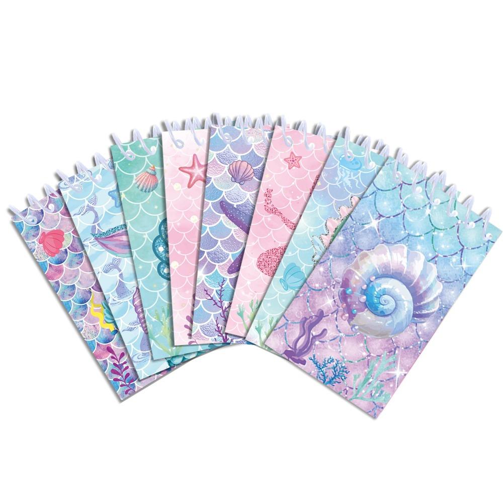 

8pcs Mermaid Theme Memo Pad Mini Notepads 2025 Pocket Notebooks