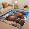 Kawaii Capybara Kunst Cartoon Wohnzimmer Rutschfester Teppich Weicher Teppich für Schlafzimmer Spielzimmer Sofa, Leicht zu Reinigen Heimdeko Fußmatte