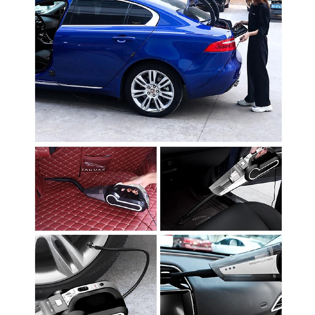 4-in-1 Tragbarer Auto-Staubsauger 4000pa Nass/Trocken Auto-Staubsauger Mini Handheld Luftkompressor für Zuhause Fahrzeuge 120W