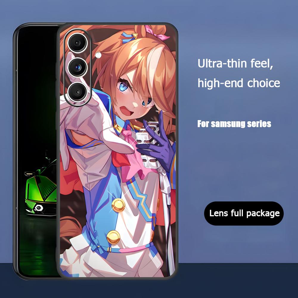 Game Uma Musume Pretty Derby Phone Case For Samsung Galaxy S25 S24 S23 S22 S21 S20 Plus Ultra Note20 Soft Black