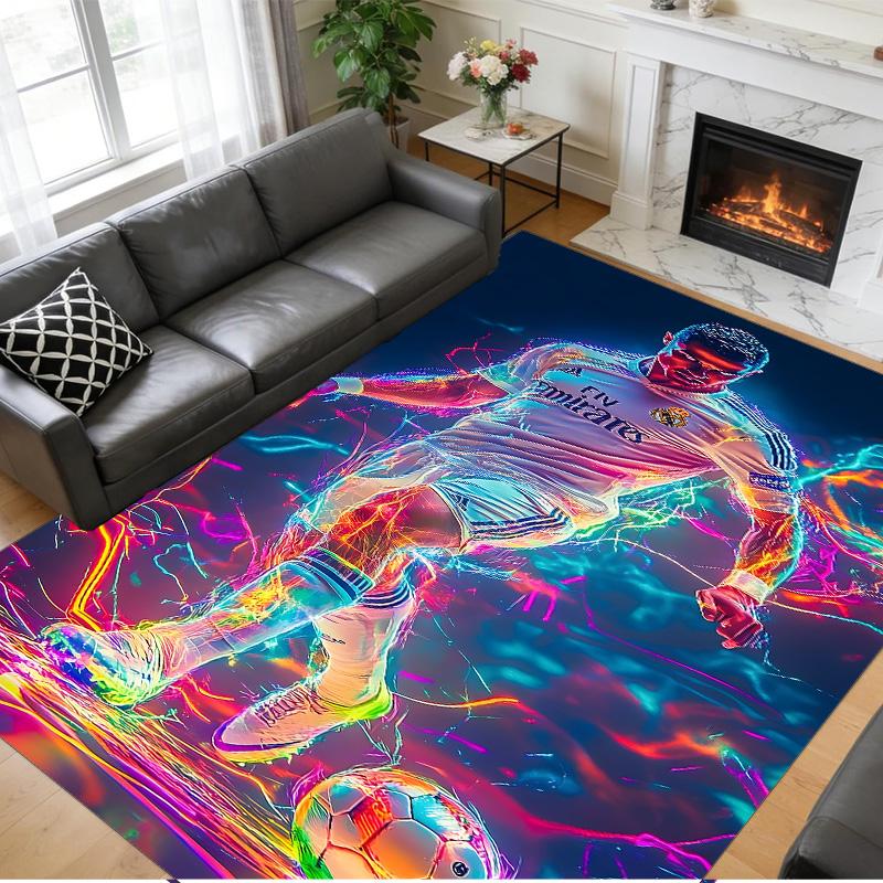 Tappeto Antiscivolo in Velluto di Cristallo, Tappeto Design Cristiano Ronaldo per Interni Soggiorno Camera da Letto Decorazione Casa