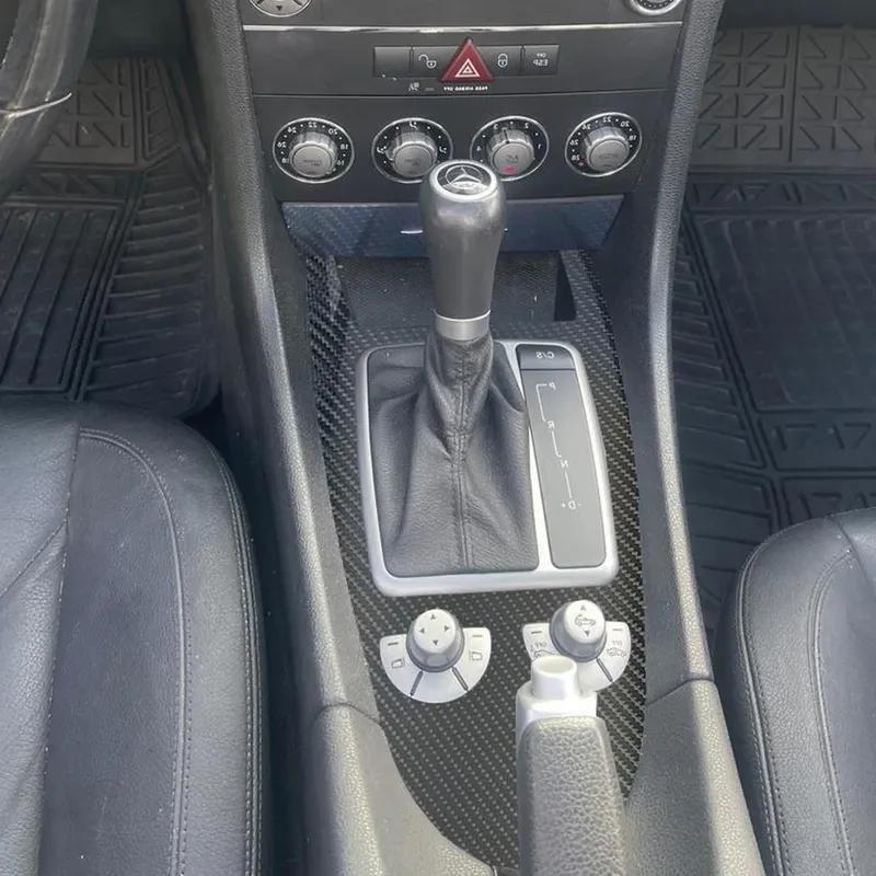Szénszálas For Mercedes Benz SLK R171 04-10 Autó Fólia Belső Matricák Középkonzol Sebességváltó Műszerfal Légkilépő Kilincs Emelő Panel