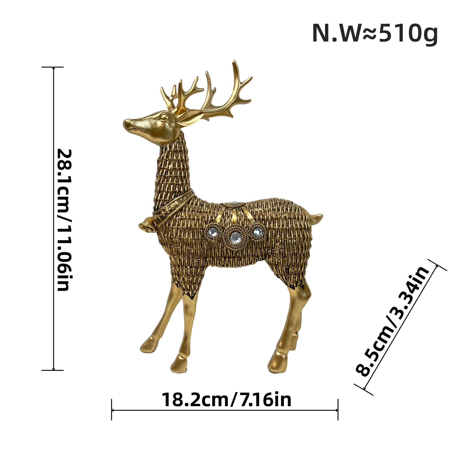 

Rattan Deer Animal Ornaments Nordic Elk Tabletop Decoration Home Use Living Room Wine Cabinet Exhibition Hall Resin Decoration