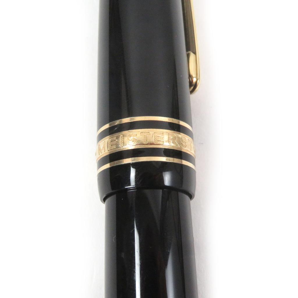 Great MONTBLANC Fountain Pen Meisterstck Cap Type Black Gold 14K Mens Used