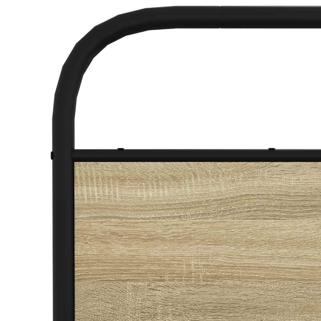 Bed Frame without Mattress 120 x 190 cm Sonoma Oak Wood Based Material