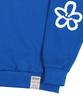 GRAVER [Unisex] Elbow Spray Flower Smile Sweatshirt_Cobalt Blue