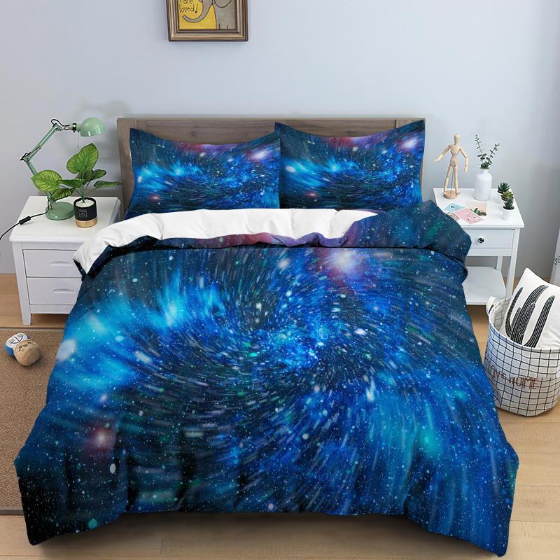Colorful Cloud Duvet Cover Polyester Orange Yellow Purple Sky Quilt Soft Bedding Set For Teens Girls Abstract Theme