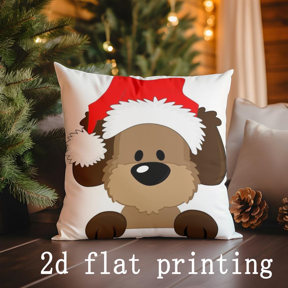 

Home Decor Christmas Animal Pattern Pillowcase Suitable For Sofa Bedroom Car Pillow Cover Cushion Rectangular Back Cushion 16x16Inch