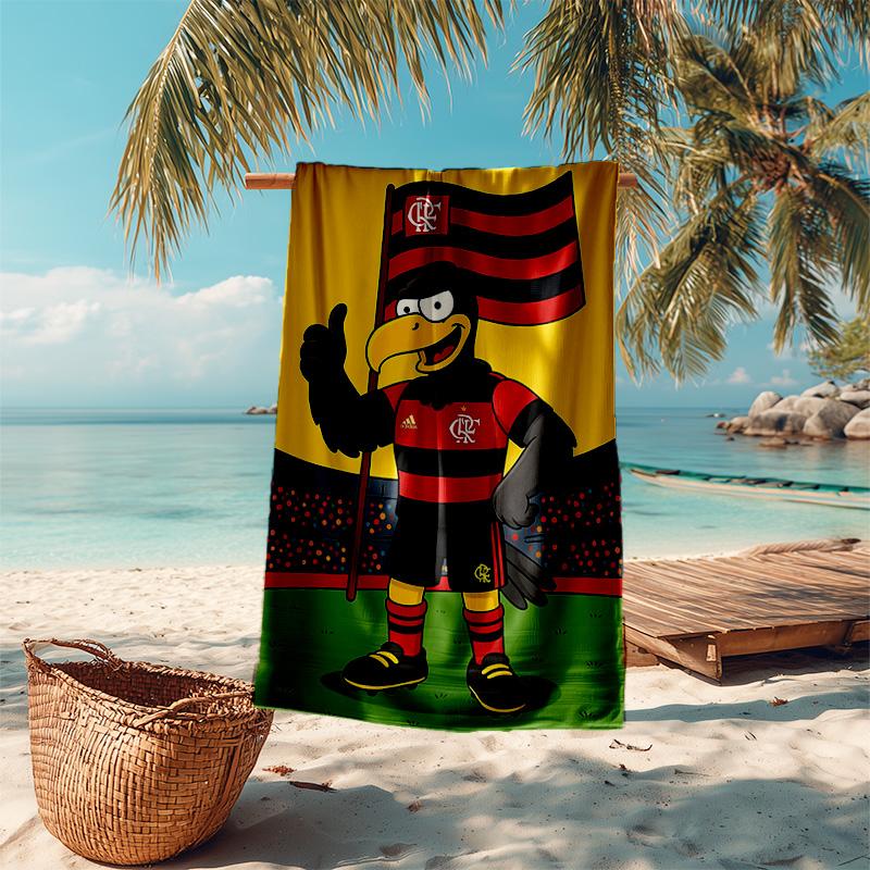 1pc Flamengo Mascot Stadium Cartoon Quick Dry Microfiber Bath Towel for Swimming Surfing Camping Unisex Holiday. SJT7201107