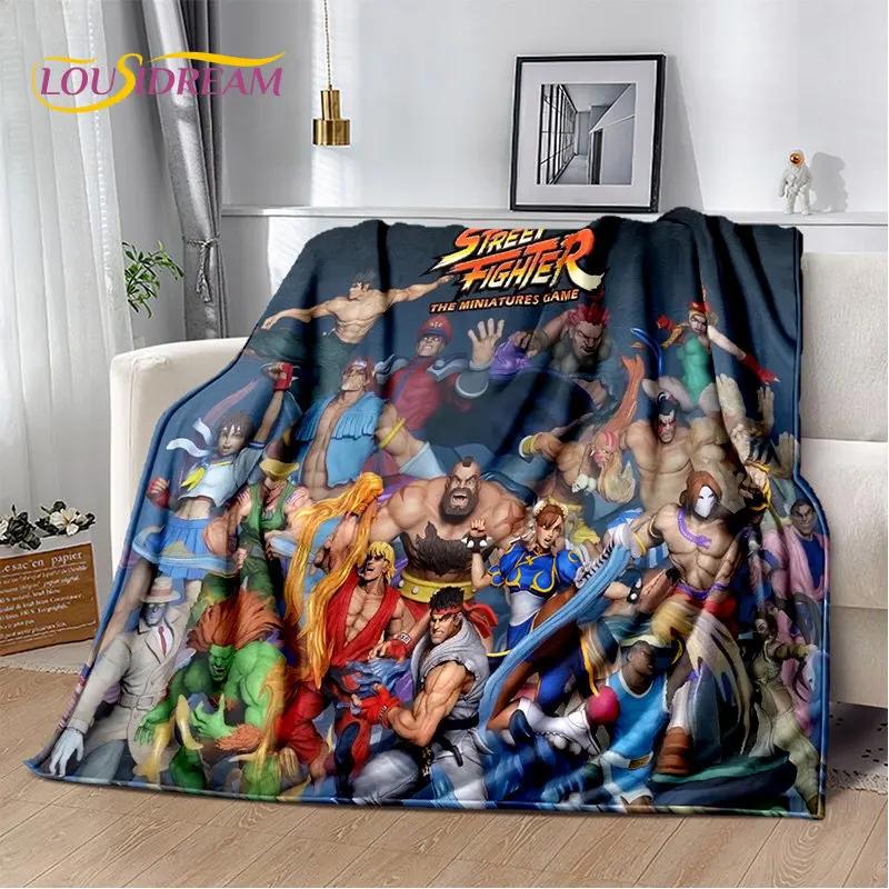 Retro Game Street Fighter Gamer Soft Plush Blanket,Flannel Blanket Throw Blanket for Living Room Bedroom Bed Sofa Picnic Cover