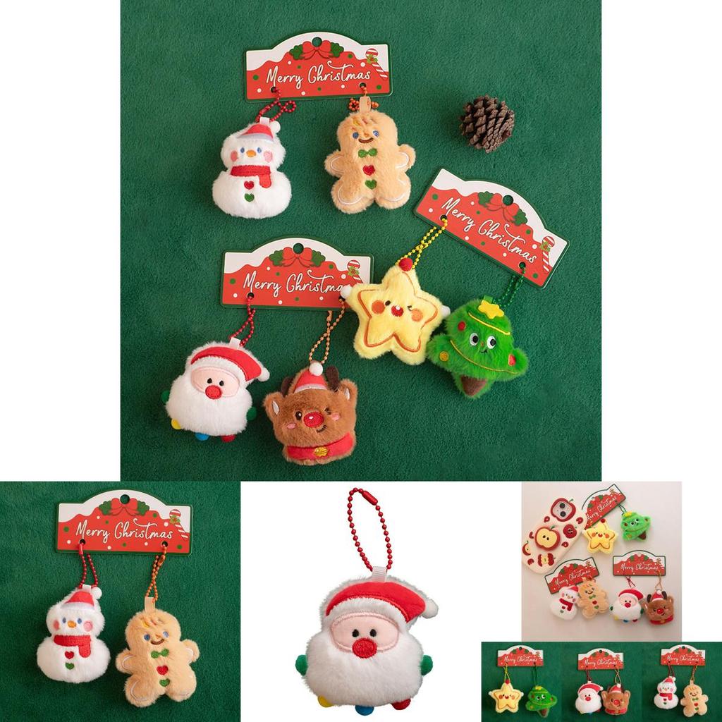 Christmas Santa Plush Toy With Star Tree Design For Holiday Gift Decor