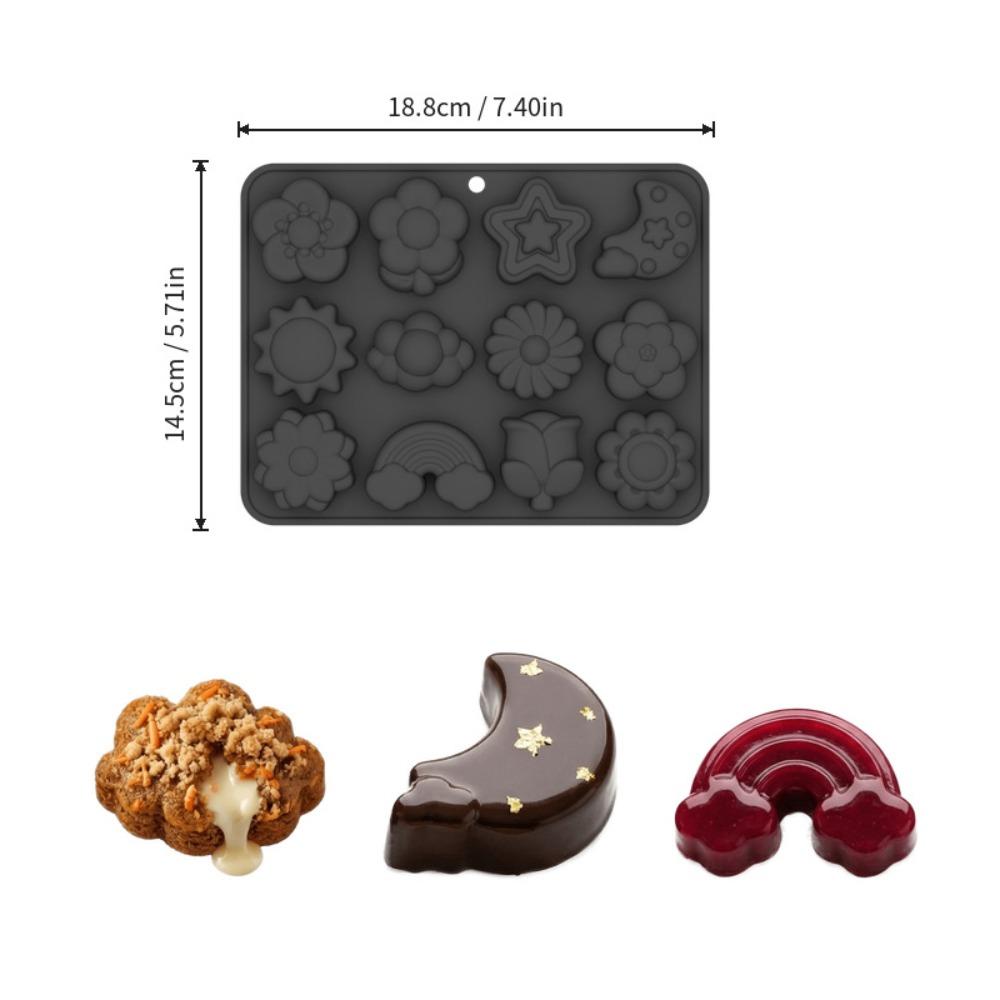 12 Cavity Chocolate Dessert Mold Heat-Resistant French Pastry Baking Mold  Pastry Making чёрный