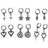 Silver Star and Heart-Shaped Millennium Earrings Set: Spiral and Swirl Designs