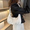 Solid Color PU Pleated Shoulder Bag Underarm Fashion Handbag Cute Dumplings Shoulder Bag  Gift