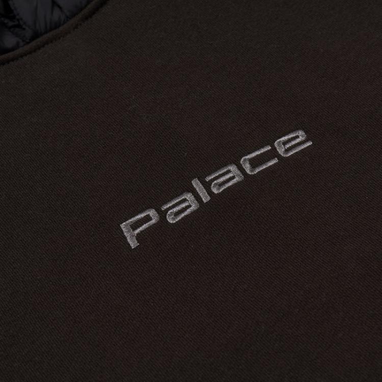 Palace Baffled Font Hood Black Unisex Tops P27CS190