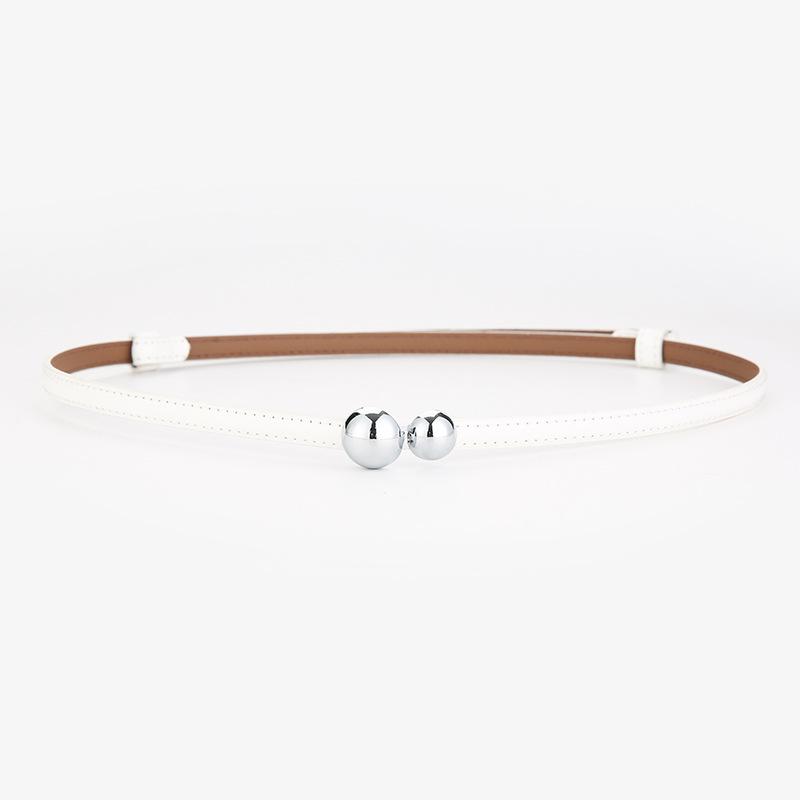 Women's Genuine Leather Adjustable Thin Belt for Suits and Skirts