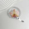 Orchid Design ID Card Badge Holder Clip Acrylic Resin Orchid ID Badge  For Women