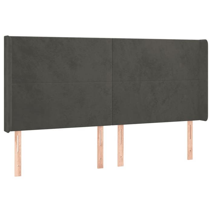VidaXL LED Headboard Bedroom Furniture Double Bed Accessory Head of Bed Frame Interior Dark Grey 3123823